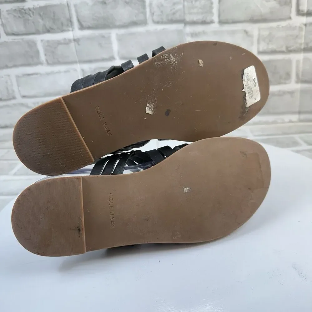 Cole Haan Francie Women’s Size 8.5 Black Strappy Casual Flat Sandals